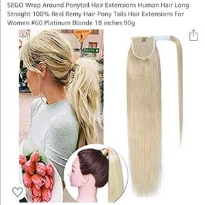 Blonde human Remy hair ponytail extension